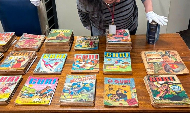 Das 164 obras, 162 são exemplares da revista em quadrinhos "O Guri" | Divulgação/PF