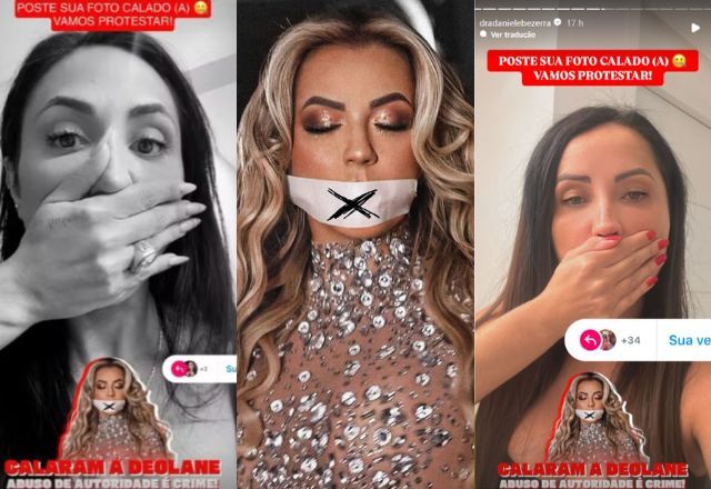 Dayanne e Daniele Bezerra começaram protesto no Instagram contra suposta "censura" à Deolane | Reprodução