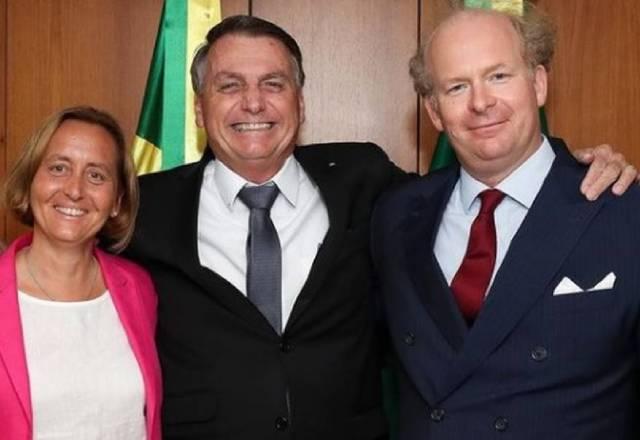 Deputada alemã Von Stoch, Bolsonaro e o marido da parlamentar