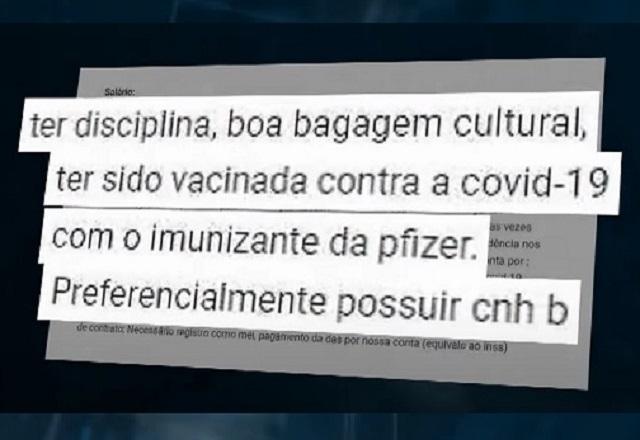 Descrição de anúncio de vaga de emprego