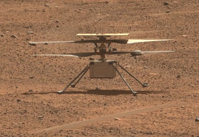 Com quase 2 kg, o helicóptero experimental Ingenuity tem o objetivo de fazer exploração no planeta vermelho além de demonstrar estabilidade de voo na atmosfera marciana | Divulgação/Nasa