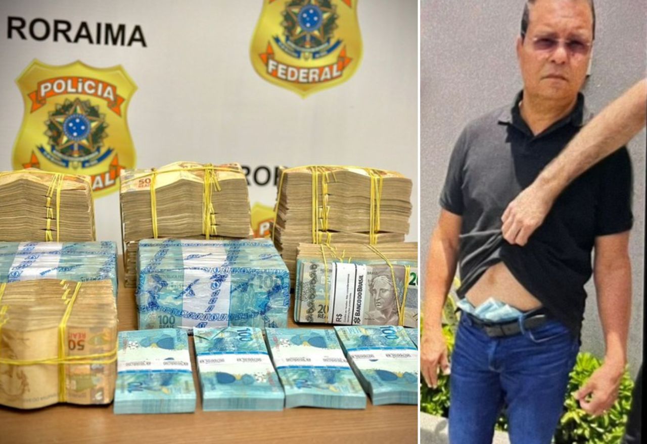 Renildo Lima, preso com dinheiro na cueca, vai ter que cumprir medidas cautelares | Montagem: Divulgação/PF e Reprodução/Política Macuxi