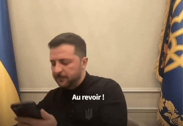 Zelensky da corte em Macron - Reprodução