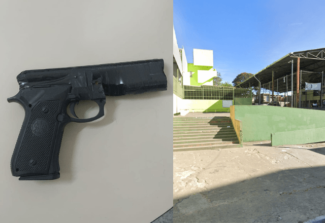 Simulacro de arma é apreendido em escola em SP - Reprodução