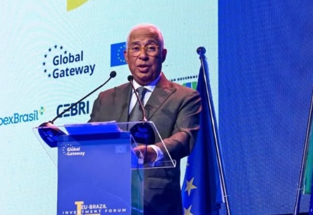 António Costa, presidente do Conselho Europeu, durante 1º Fórum de Investimentos Brasil-União Europeia | Reprodução/Redes sociais