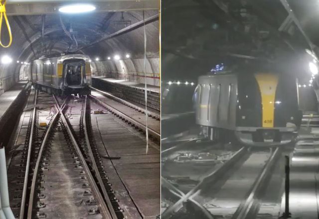 Último carro de trem da Linha 4-Amarela descarrilou na manhã desta terça (9) | Reprodução/Redes sociais