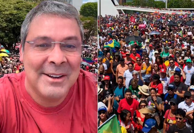 Lindbergh Farias participou de ato em Brasília | Reprodução/Redes sociais