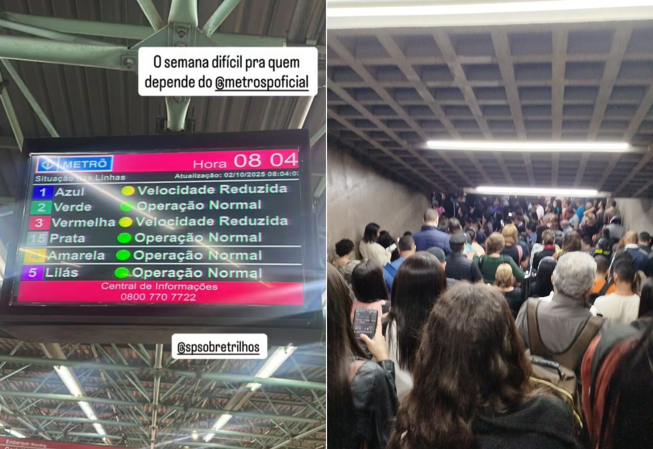 Metrô tem atrasos e filas nesta quinta-feira (2) | Reprodução/Redes sociais