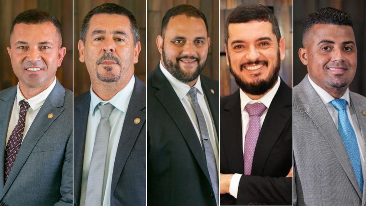 Da esquerda para a direita: Rafael Nobre, Val Ceasa, Thiago Rangel, Rodrigo Bacellar e TH Joias | Divulgação/Alerj