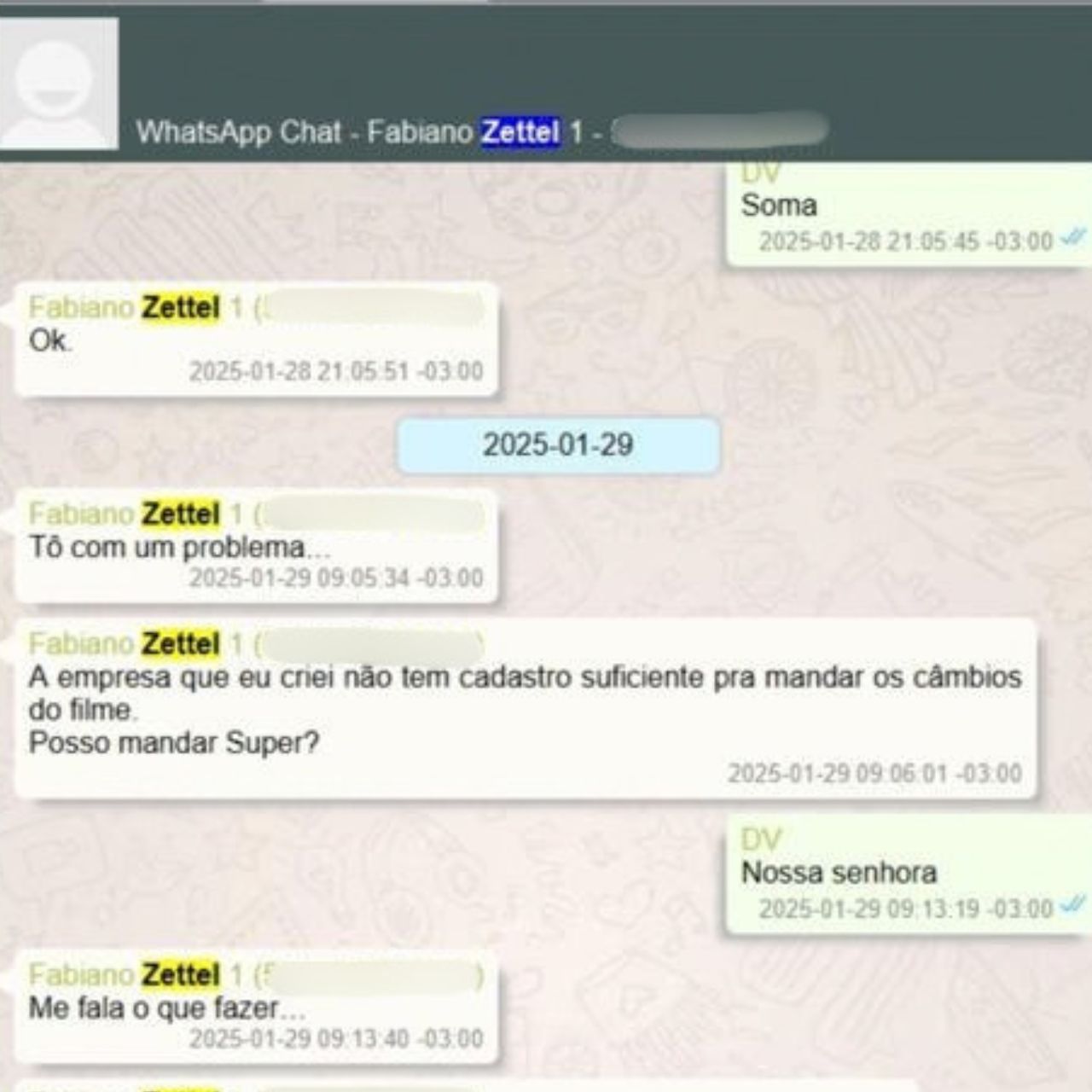 Fabiano Zettel informou a Daniel Vorcaro que empresa criada por ele não tinha cadastro suficiente para realizar as operações do filme | Reprodução