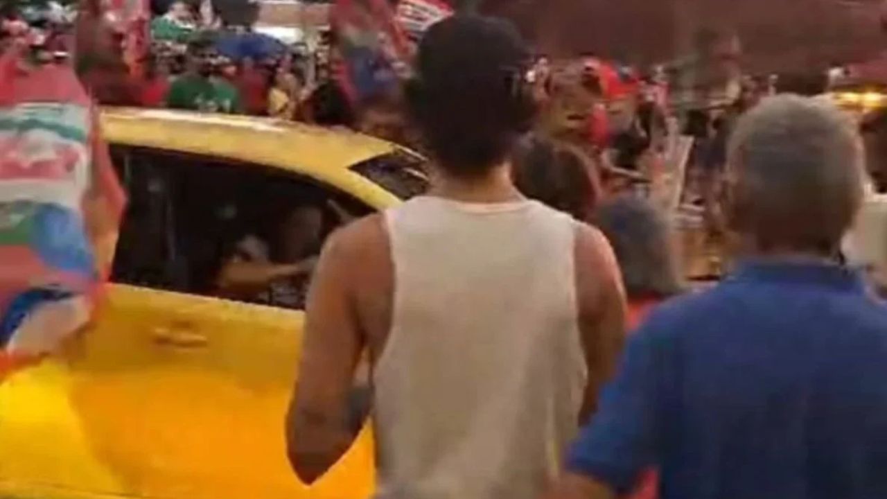Motorista acelerou e avançou contra pessoas que participavam de ato pró-Lula em Belo Horizonte (MG) | Reprodução