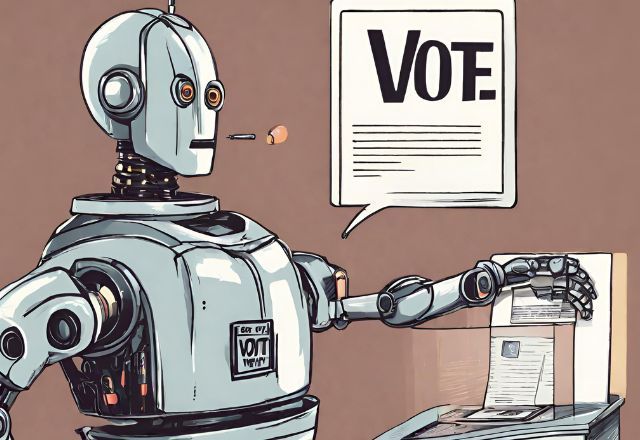 Uso de propaganda política feita por inteligência artificial está na pauta de discussões do TSE | Imagem gerada por IA