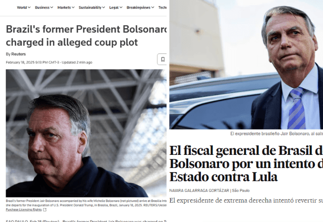 Imprensa internacional repercute denúncia contra Bolsonaro por tentativa de golpe de Estado