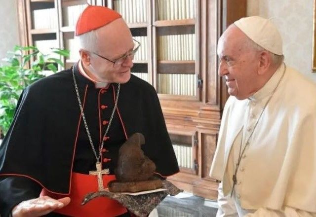 Dom Odilo em encontro com papa Francisco | Reprodução