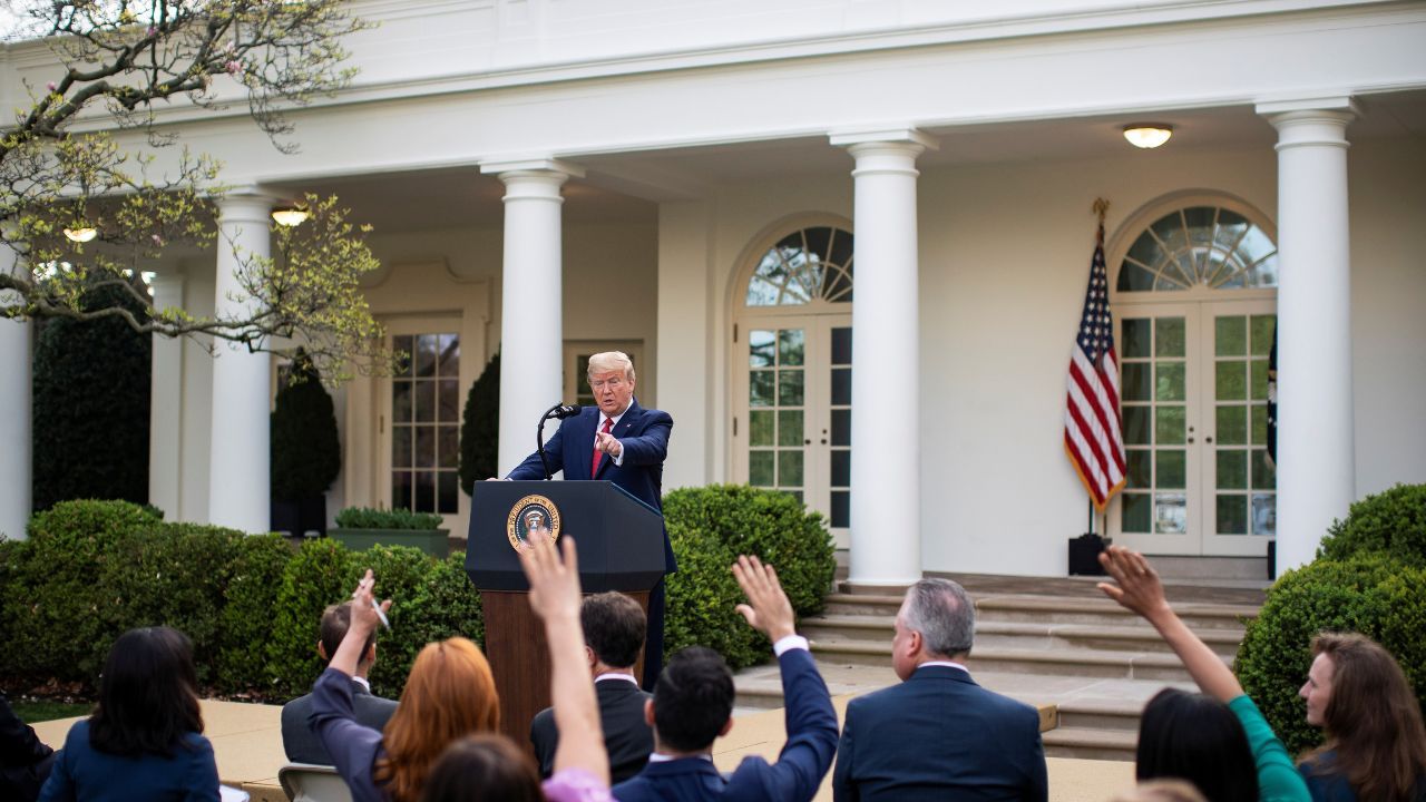 Trump dá entrevista coletiva em jardim da Casa Branca | Al Drago/Reuters