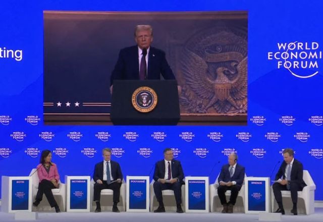 Donald Trump discursa no quarto dia do Fórum Econômico Mundial | Reprodução/Youtube