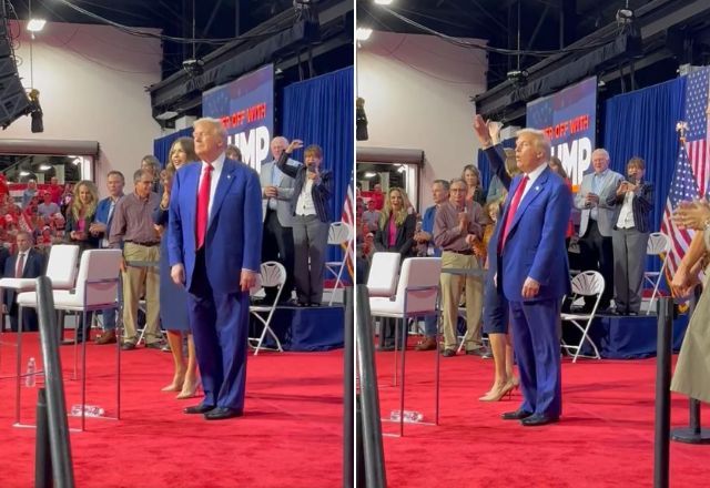 Donald Trump durante comício nos EUA | Reprodução/X