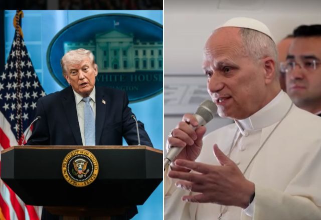 Donald Trump e Papa Leão XIV | Reprodução/ Casa Branca/Reuters