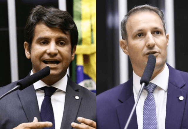 À esquerda, Dr. Luizinho (PP) e à direita, Guilherme Derrite | Câmara dos Deputados