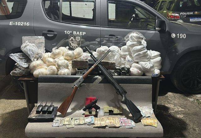 Droga e armas apreendidas no interior de São Paulo | Foto: MPSP