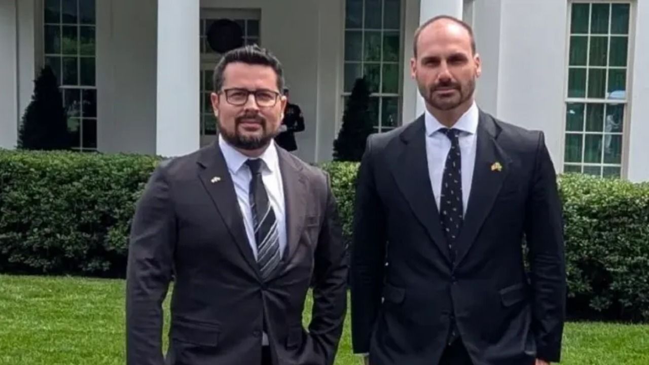 Paulo Figueiredo e Eduardo Bolsonaro em Washington | Reprodução/Redes sociais