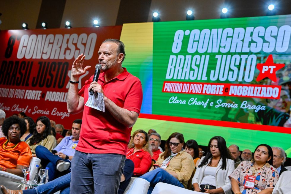 Edinho Silva, presidente do PT, no encerramento do 8º Congresso Nacional do partido, em Brasília | Divulgação/PT
