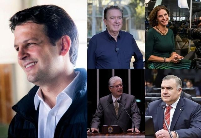 Eduardo Pimentel, Luciano Ducci, Cristina Graeml, Roberto Requião e Ney Leprevost | Montagem/SBT