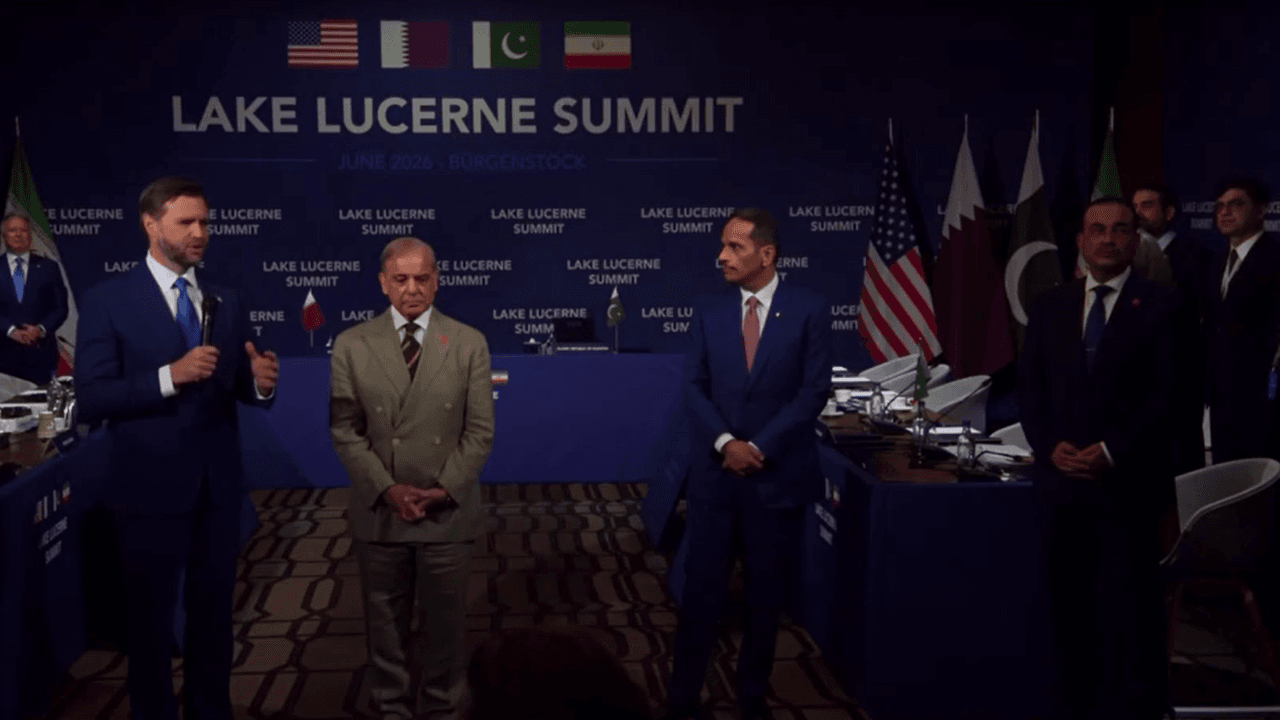 Encontro de Vance com autoridades de Irã, Paquistão e Catar ocorreu em Bürgenstock, na Suíça | Reprodução/Reuters