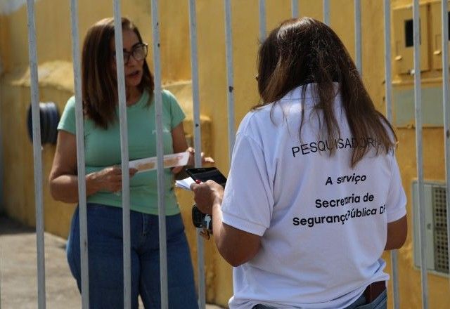 Entrevistadores abordam temas como sensação de segurança, avaliação de serviços públicos e violência contra mulher | Divulgação/SSP-DF