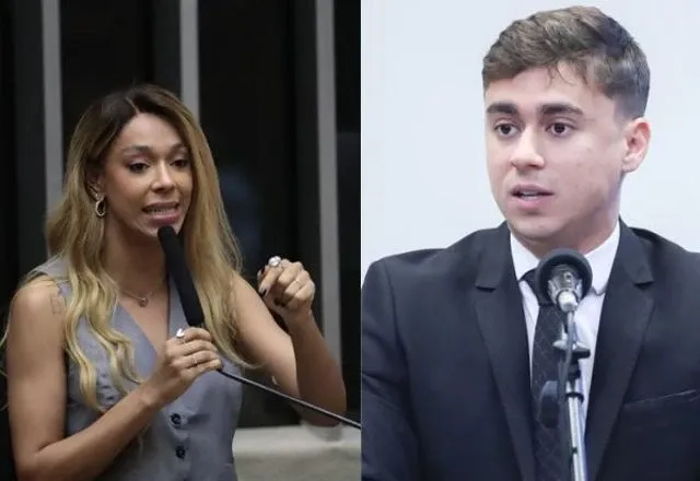 Deputada federal Erika Hilton (PSOL-SP) e deputado Nikolas Ferreira (PL-MG) | Reprodução