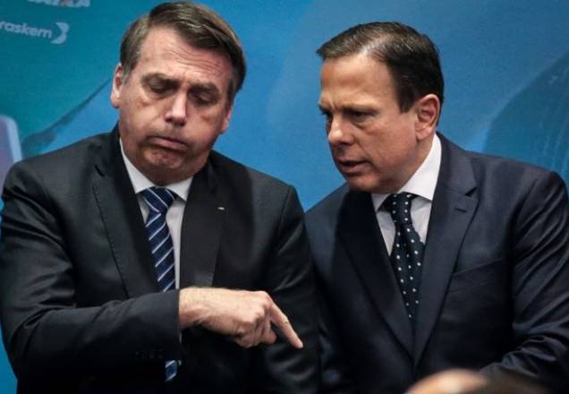 Jair Bolsonaro com o governador de São Paulo, João Doria. Foto: Felipe Rau/Estadão Conteúdo