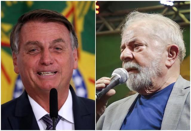 Bolsonaro à esq. e Lula à dir. (Fátima Meira e Eduardo Matysiak/Futura Press/Estadão Conteúdo)