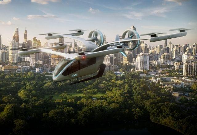 Carro da Embraer deve ser lançado em 2026 e promete ser uma alternativa mais barata que o helicóptero | Divulgação/Eve