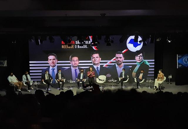 Evento de filiação ao Podemos foi realizado em teatro na zona oeste da capital paulista (Guilherme Resck)