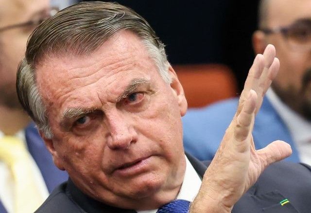 Ex-presidente Jair Bolsonaro (PL) durante interrogatório de réus da trama golpista na Primeira Turma do Supremo | Divulgação/Gustavo Moreno/STF