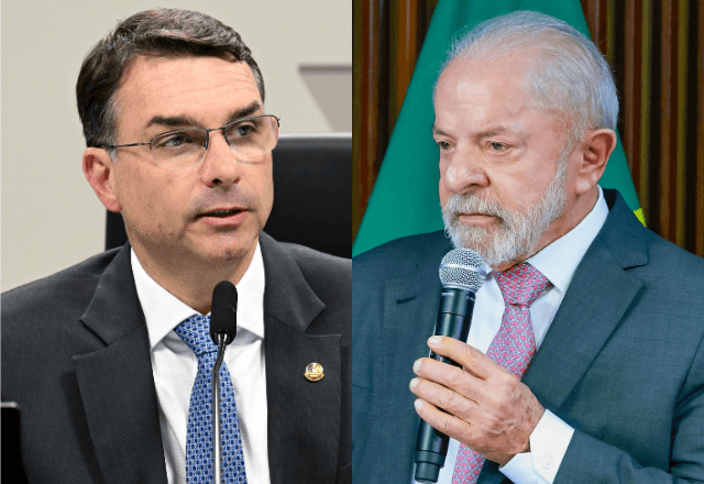 O senador Flávio Bolsonaro (à esquerda) e o presidente Luiz Inácio Lula da Silva (à direita) | Divulgação/Edilson Rodrigues/Agência Senado e Ricardo Stuckert/PR