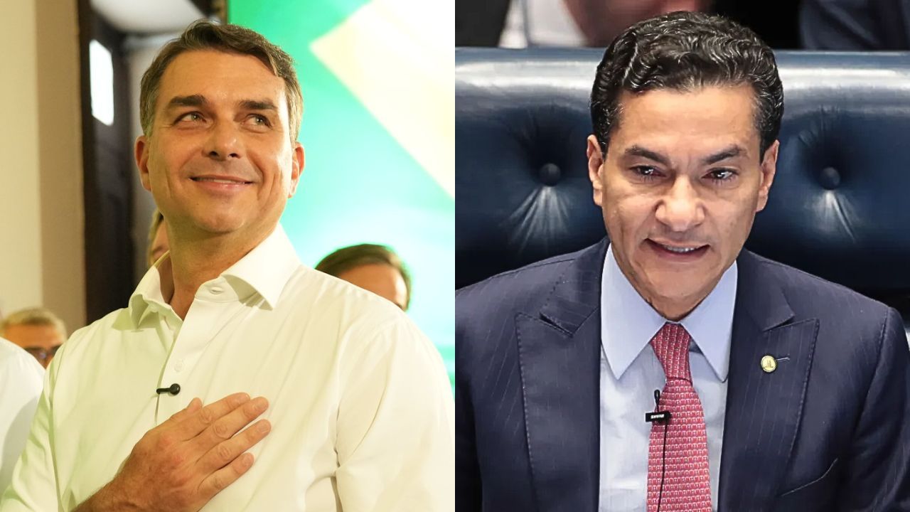 Flávio Bolsonaro (PL), senador, e Marcos Pereira, presidente do Republicanos. | Divulgação -- Spada/Câmara dos Deputados