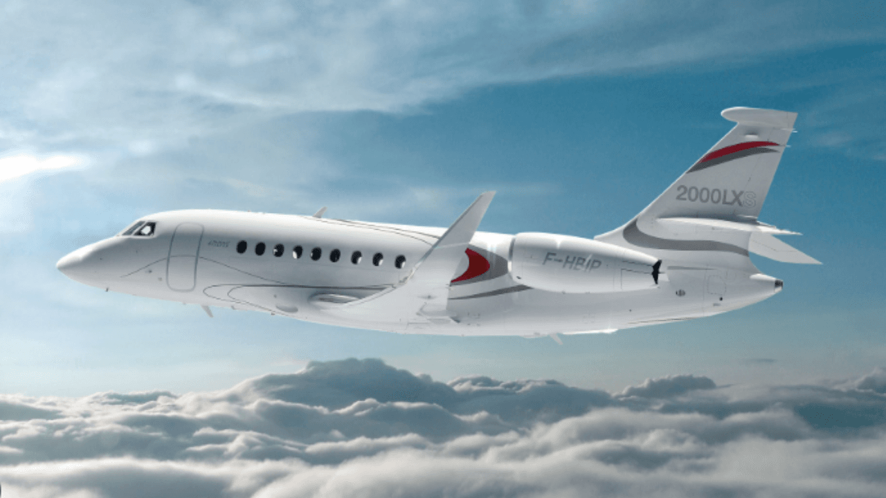 Modelo de avião Dassault Falcon 2000LX | Reprodução
