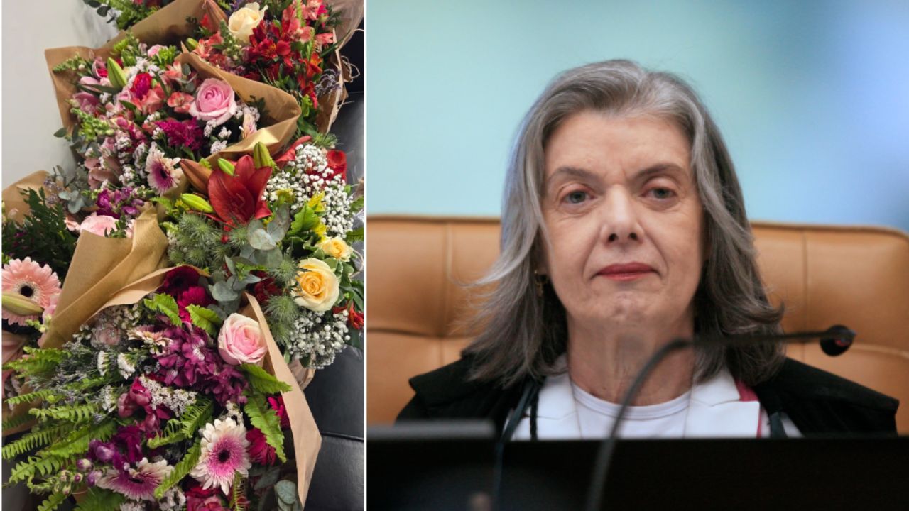 Flores enviadas para ministra Cármen Lúcia após sessão de terça-feira | Reprodução