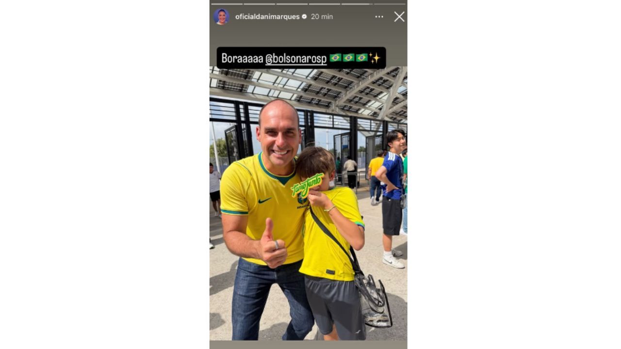 Post de Daniella Marques mostra Eduardo com o filho dela| Reprodução/redes sociais