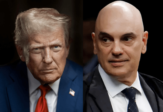 Donald Trump, presidente dos Estados Unidos (à esquerda) e Alexandre de Moraes, ministro do STF (à direita) | Reprodução