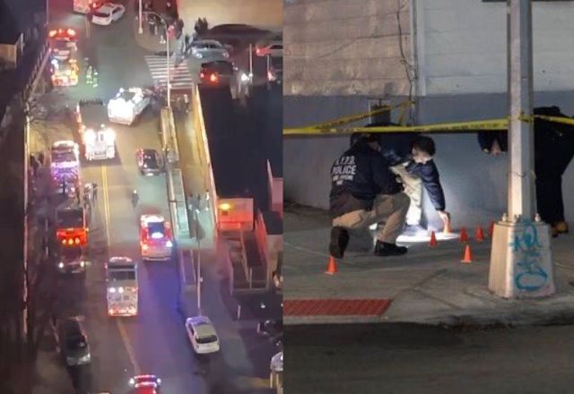 Imagens divugadas nas redes sociais mostram um grande contingente policial e várias ambulâncias em frente à boate Amazura | Reprodução