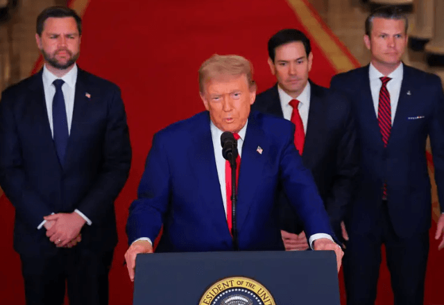 Presidente dos EUA, Donald Trump, em coletiva de imprensa | Reprodução 