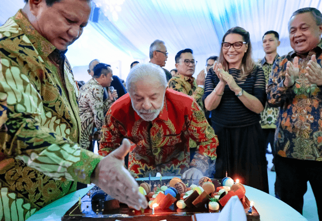 Celebração do aniversário do Presidente Lula e do Presidente da Indonésia, Prabowo Subianto | Distribuição/Ricardo Stuckert/PR