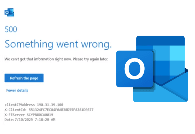 Falha na Microsoft 365 gerou instabilidade no serviço Outlook | Reprodução