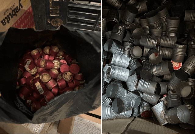 Material apreendido pelo DEIC usado para falsificação de bebidas | Foto: reprodução/DEIC