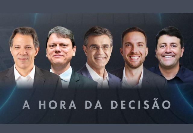 Fernando Haddad, Tarcísio de Freitas, Rodrigo Garcia, Vinicius Poit e Elvis Cezar