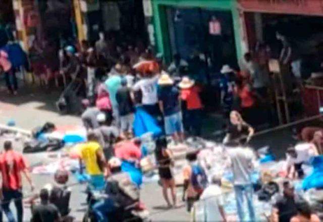Flagra: pancadaria entre camelôs no centro de São Paulo