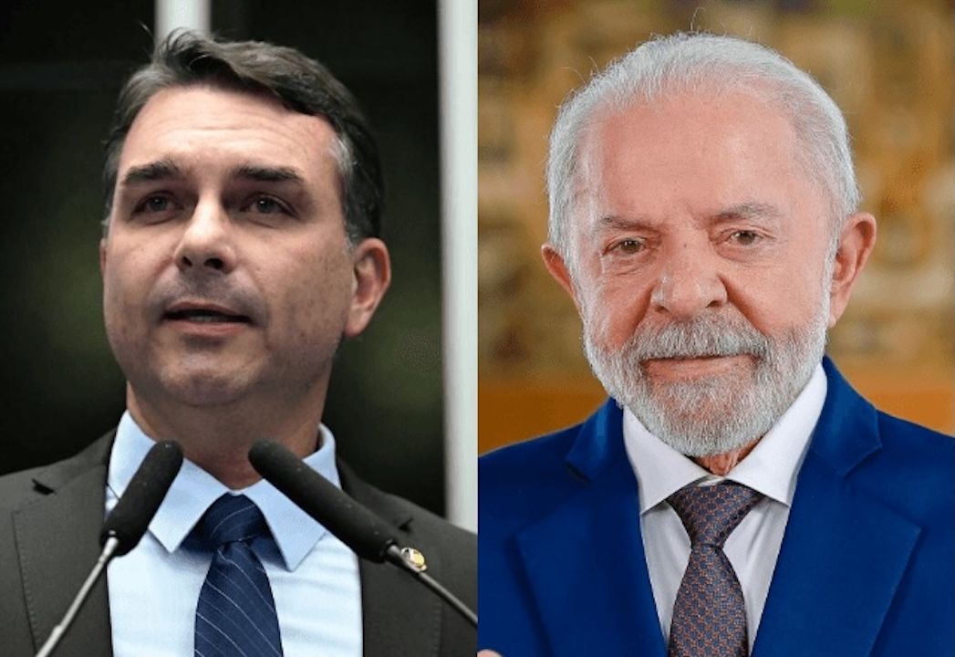 O senador Flávio Bolsonaro (PL) e o presidente Luiz Inácio Lula da Silva (PT) | Distribuição/Andressa Anhoelete/Agência Senado/Ricardo Stuckert/PR