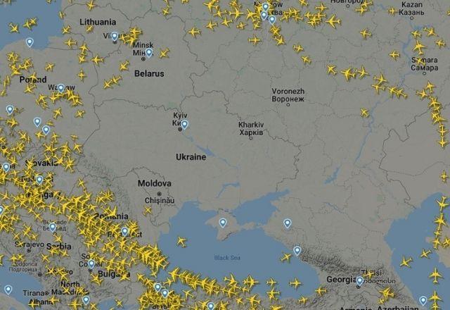 Operação militar foi autorizada por governo russo nesta madrugada | Reprodução/Flight radar
